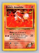 Blaine's Growlithe (62) 062/132 G1 Pokemon Card EN Unlimited LP Atsuko Nishida