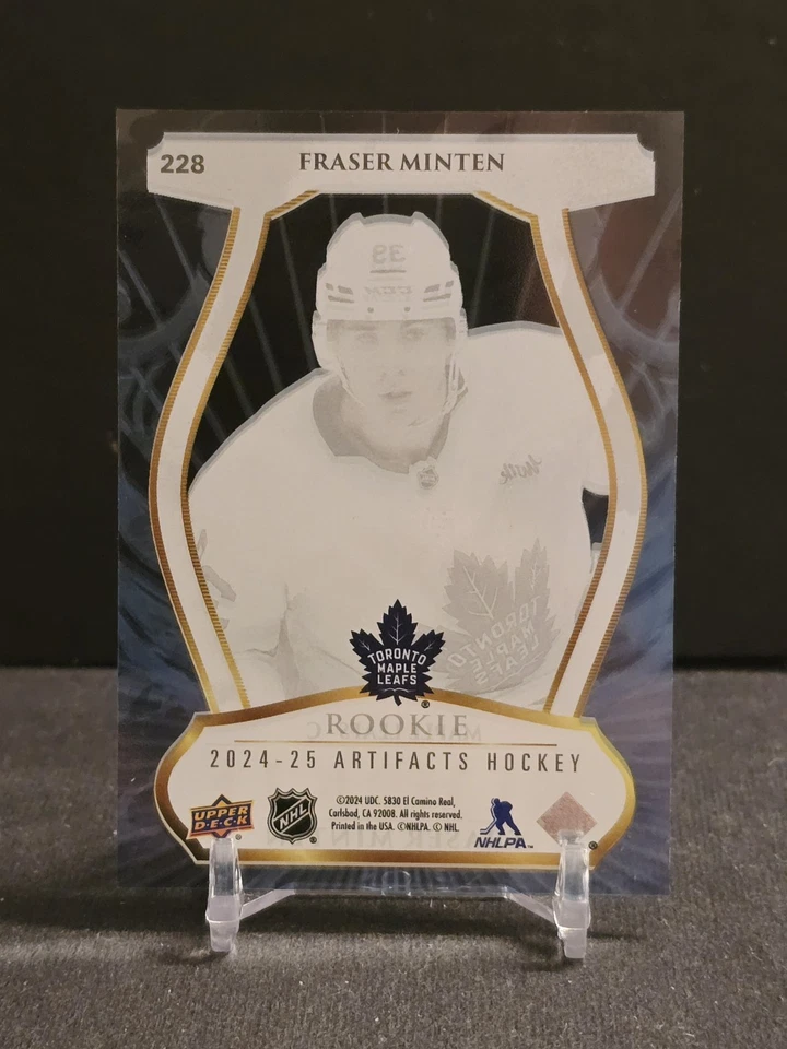2024-25 Upper Deck Artifacts Fraser Minten Clear Cut Rookie Update RC Bruins - Image 4 of 4