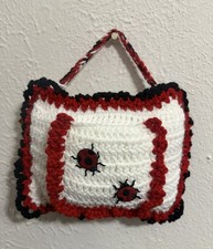 Handmade Crochet Tooth Fairy Pillow Ladybug Door Hanger Keepsake NWT Red Black