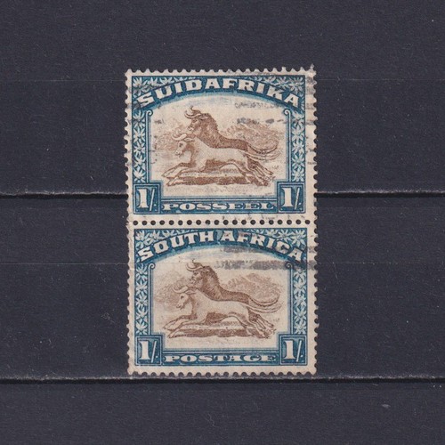 SOUTH AFRICA 1930, SG# 48bw, CV £26, Wmk inverted, 1sh brown&blue, pair ...