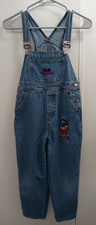 Vintage Mickey Mouse Overalls Kids Size 10 Disney Blue Denim Bib