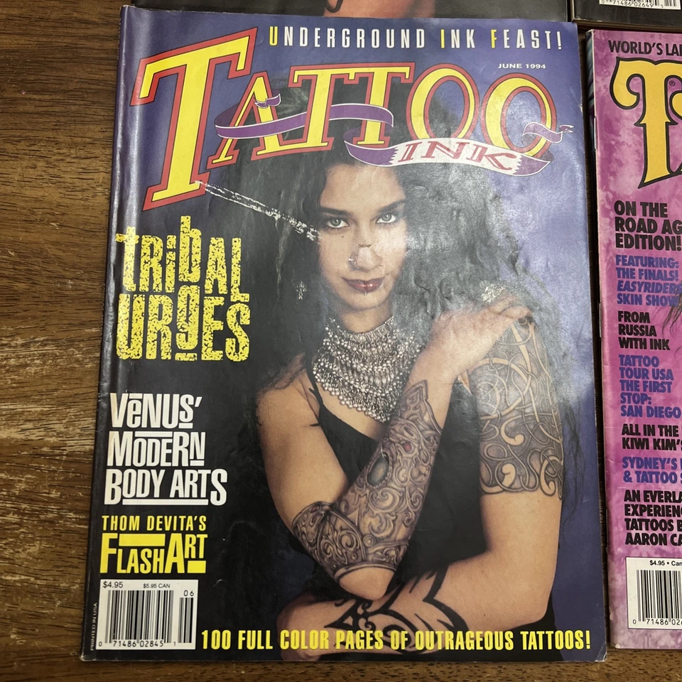 3 Tattoo 1 Tattoo Ink Magazine Lot of 4 Issues # 45, 38, 48 Ink Art Vintage 90s - Image 2 of 4