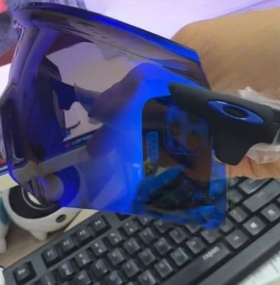 Hot OAKLEY ENCODER OO9471 BLACK/PRIZM Blue MIRROR Biking SUNGLASSES