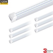 6 Pack 120W 8 Foot Led Shop Light 8FT Led Tube Light Bulbs T8 Integrated Fixture
