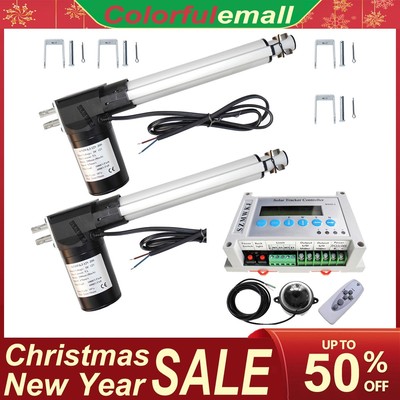 6000N Solar Sun Track Tracker Dual Axis W/ 12V 2X8'' Linear Actuators +Controller