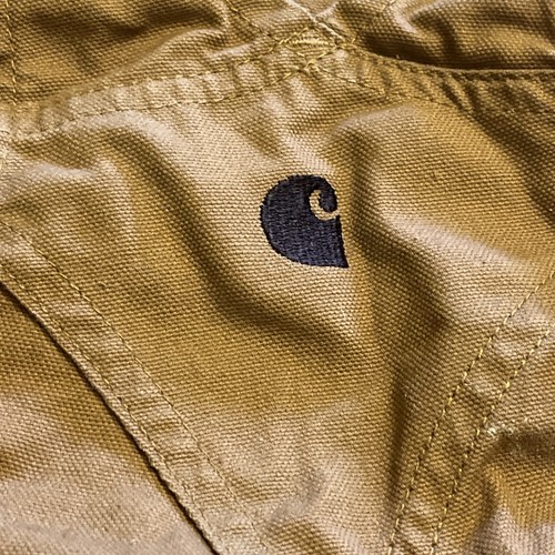 Carhartt Boys Bib Overall 4T Brown Carpenter Canvas Logo Double Knee Loose Fit - Picture 9 of 11