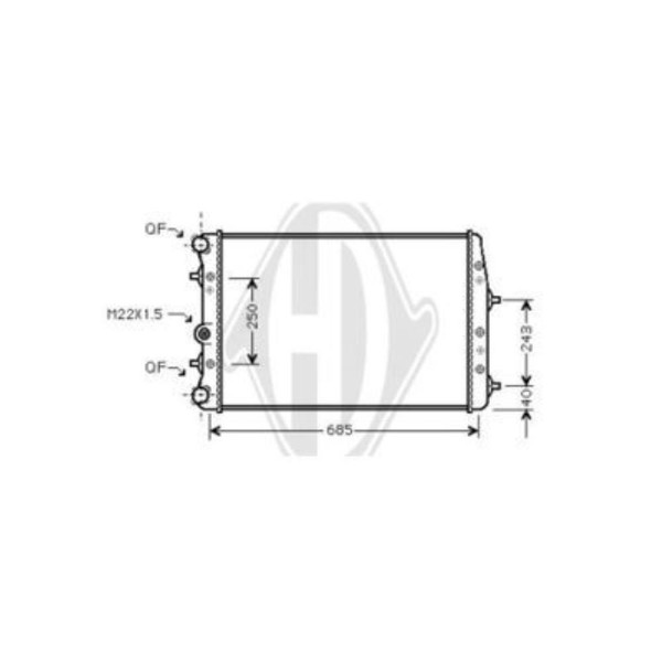 Diederichs WasserküHler MotorküHler FüR VW Polo 9N_ Fox 5Z1 5Z3 9A4 9A2 9N2-image