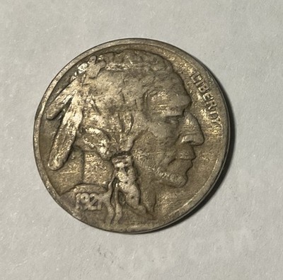 1921 Buffalo Nickel.  2 1/2 Feathers.  G-VG
