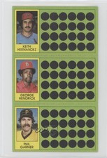 1981 Topps Baseball Scratch-Off Keith Hernandez George Hendrick Phil Garner te2
