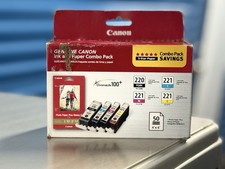 Canon 220 Black  221 Cyan Magenta Yellow Ink Set PGI-220 CLI-221 2945B020 New