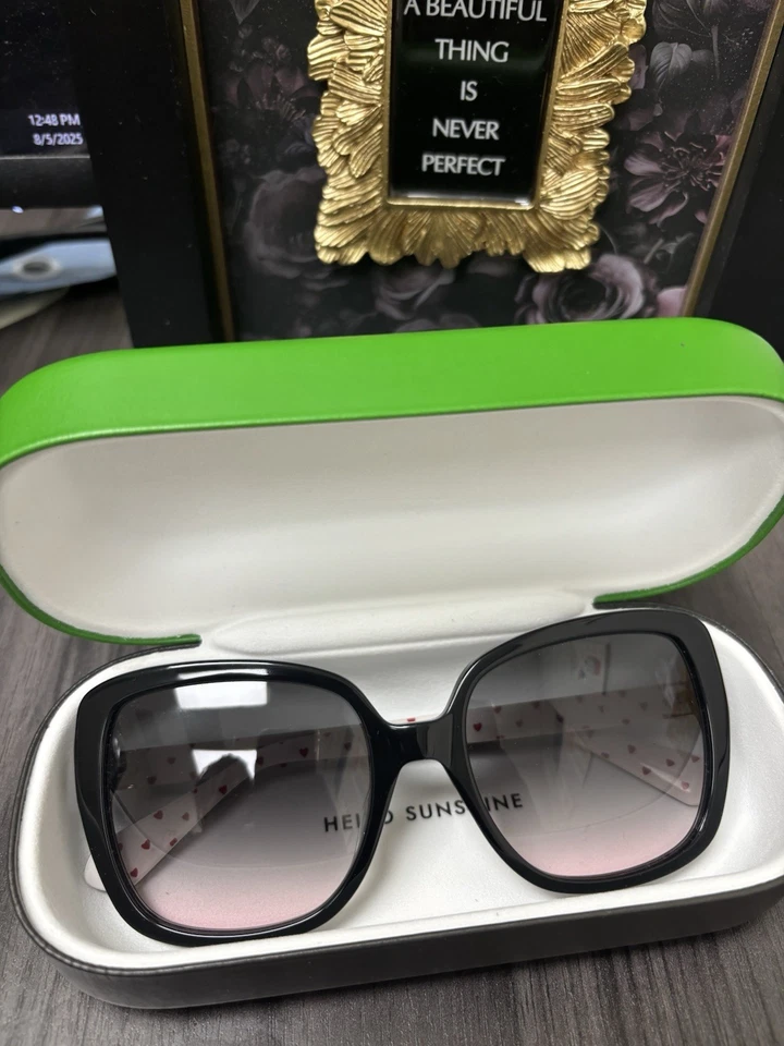 New Kate Spade NY Women's Wilhemina/S Square Sunglasses, Black/Green Shaded 55mm - Image 3 of 4