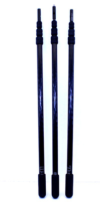Lot of 3 Gitzo GB1540 Different Tipped Microphone Boom Poles w/ Storage Bags