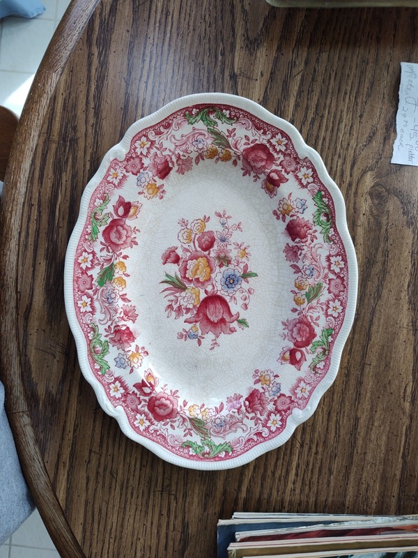 Vintage Johnson Brothers "Dorchester" Oval Serving Platter Rope Edge