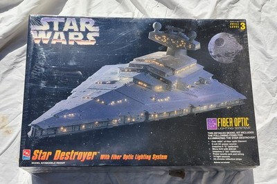 Star Wars Star Destroyer Fiber Optic Light System AMT ERTL Model Kit 1995 New