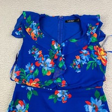 Lauren Ralph Lauren Maxi Dress Womens 8 Floral Print Tiered Ruffled V Neck