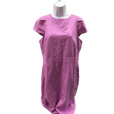 NEW Ann Taylor Women 10 purple short sleeve midi dress cap sleeve Linen Blend