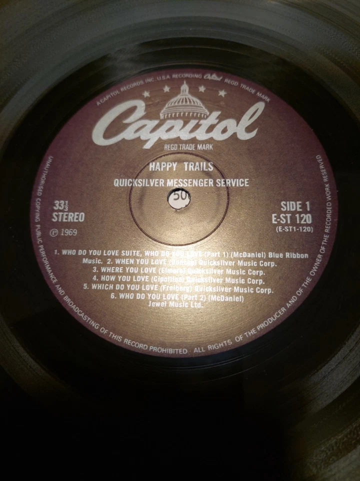 UNUSED QUICKSILVER MESSENGER  SERVICE Happy Trails Nr. E-ST 120 UK ' 69? M/M - Bild 3 von 4