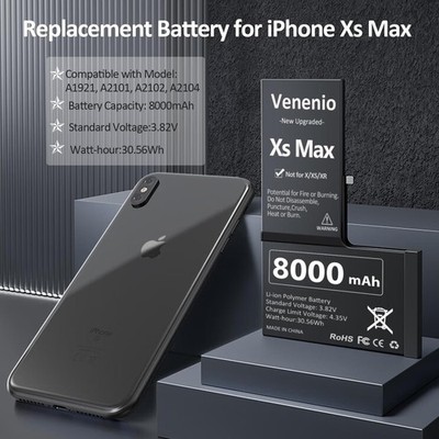 8000mAh Battery for iPhone Xs Max 2025 New Upgrade High Capacity