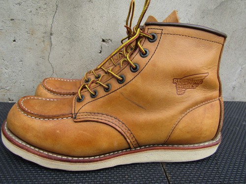 Red Wing 875 Boots Tan Size 9.5 D Classic Moc Toe Work Oro Legacy Leather USA - Picture 3 of 10