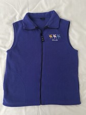 Vintage Alaska Fleece Vest Mens Sz M Embroidered Purple Full Zip Made In USA