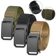 Men's Military Tactical Web Belt Casual Nylon Webbing with Metal Release Buckle