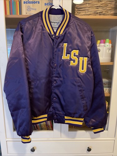 Vintage 80s Swingster LSU Louisiana State University Purple Satin Jacket Sz L - Picture 19 of 24