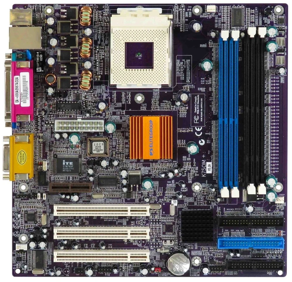 Mainboard Original New Box ECS K7SOM+ V:5.2A Socket 462 2xDDR 2xSDRAM MicroATX - Image 3 of 4