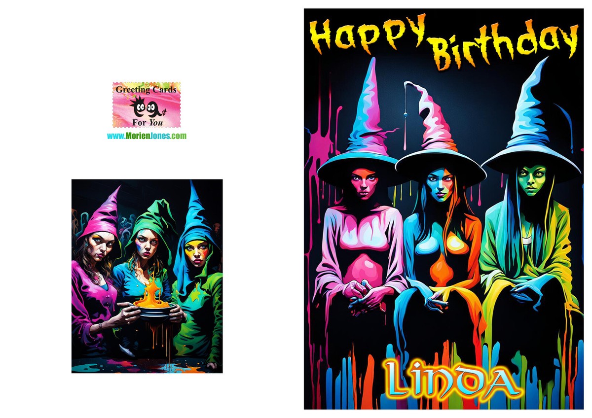 William Shakespeare PERSONALISED Happy Birthday THREE 3 WITCHES