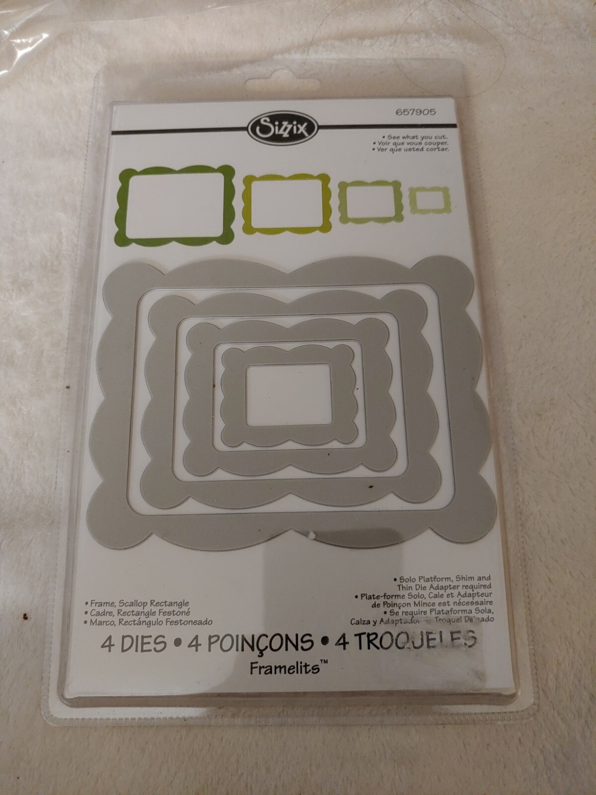 Sizzix Frame Sizzix Framelits Ellison FRAME, SCALLOP RECTANGLE #657905 ~ 4 Dies ...