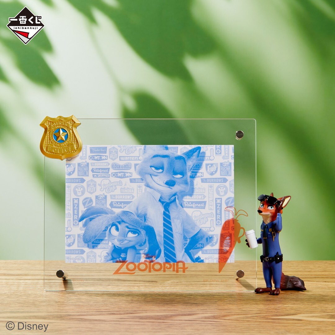 Ichiban Kuji Disney Zootopia Card stand with Nick figure japan NEW