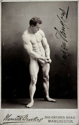 EUGEN SANDOW signiertes Foto - Bodybuilder / Showman Trainer - 6''x4'' Nachdruck
