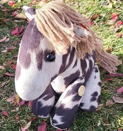 Handmade Button Jointed Brown And Cream Horse Pony Stuffed Animal Plush ...