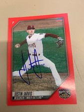 Justin Jarvis Signed Autograph 2022 Wisconsin Timber Rattlers Team Card IP Auto