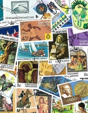 50 Grenada/Grenada-Grenadines Stamps Includes Large and Medium Stamps Only