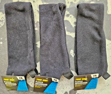 Firm Grip Fleece Headband With Ponytail Holder Black 3 Pack