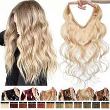 Thick Hidden Wire In 100 Remy Human Hair Extensions One Piece Wavy BLONDE
