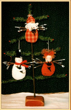Tree Blessings Snowman Santa Angel Ornaments Pattern Primitive Folk Art