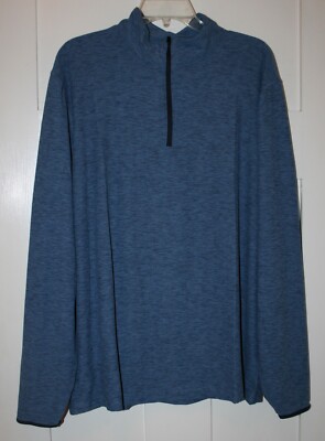 GapFit Men's Top Quarter Zip Long Sleeved Blue Size XL
