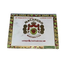 MACANUDO Montego Y Cia Lords Cafe  Empty Wooden Cigar Box 5x7x3” Read