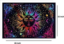 Organikzz Real Indian Hippie Bohemian Sun Moon Stars Tie Dye Mandala Wall Hangin