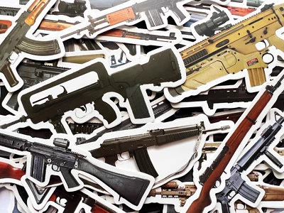 10-50 Gun Models Stickers Airsoft Second Amendment 2A Gaming Rifle Decals