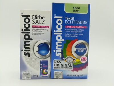 SIMPLICOL Textil Echtfarbe + Färbesalz 1536 KIWI