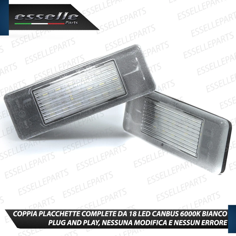 PLACCHETTE LED LUCI TARGA 18 LED LANCIA DELTA 6000K BIANCO NO ERROR CANBUS - Immagine 2 di 3