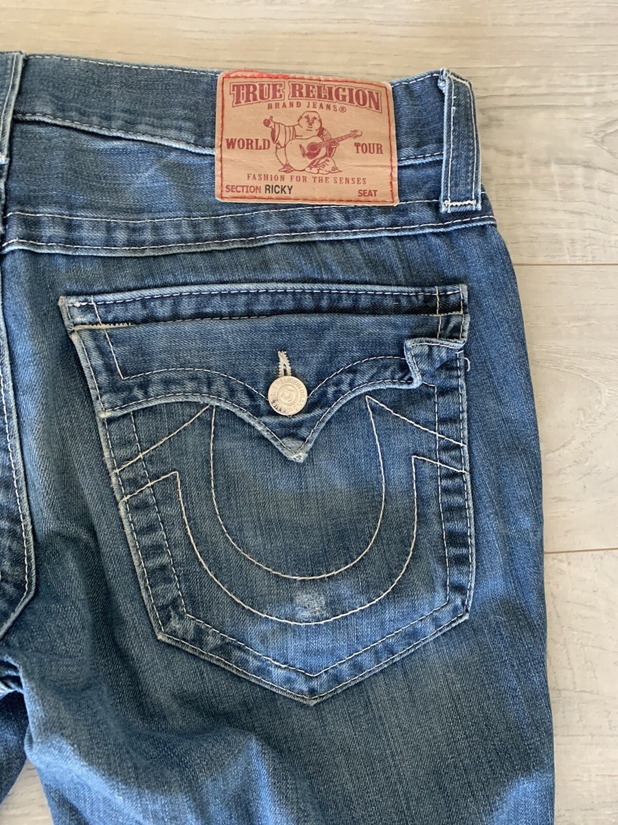 パンツ ture religion ricky 32 Shop True Religion Super T Ricky Straight Fit Black Mid-Rise Solid