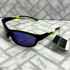 NWT Body Glove Sunglasses BGPC 24 423 NEON MIR Black/Neon Green Wrap Mirrored