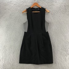 Madewell Sleeveless Sheath Dress Womens 8 Black Side Stripe Roundneck Casual