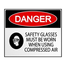 Industrial Decals Horizontal Vinyl Stickers Danger Safety Glasses Sign Security