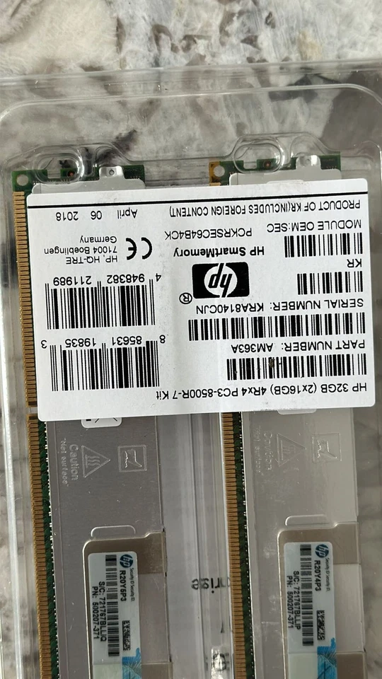 AM363A HP 16GB (1X16GB) 4RX4 PC3-8500R MEMORY AM363-69001 - Image 2 of 3