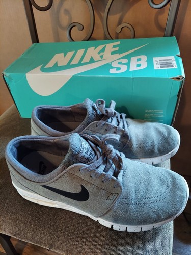 Nike Sb Stefan Janoski Max L Cool Grey Black White Sz 8 011 Ebay