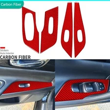 Red Carbon Fiber Window Lift Switch Panel Cover For Nissan Altima Teana 2013-18